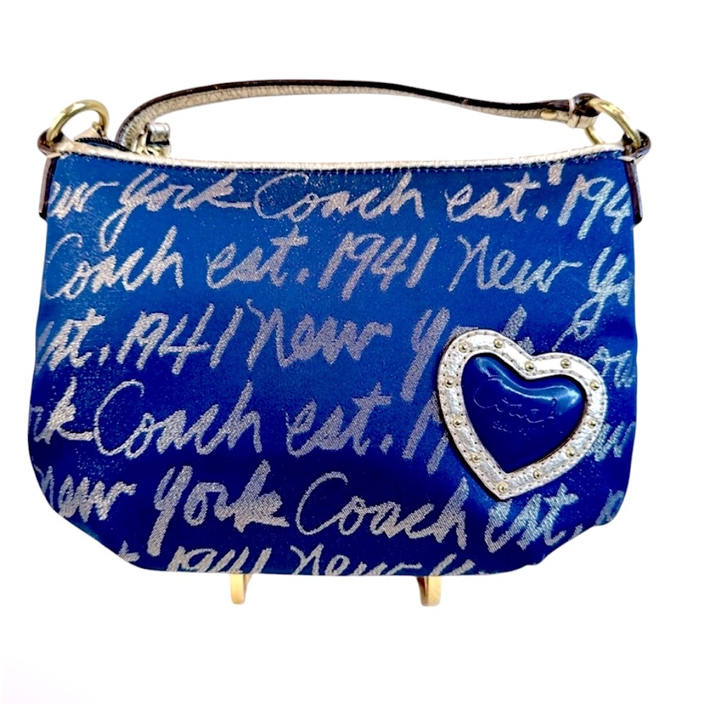 ⭐️💲SOLD💲⭐️ Y2K Coach Crossbody 3D HEART New York Signature Script - Picture 2 of 16